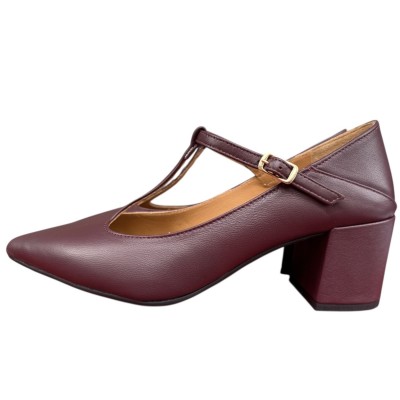 decollete Parternope in pelle borgogna