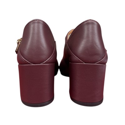 decollete Parternope in pelle borgogna