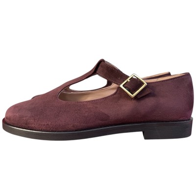 scarpa Matilda in camoscio borgogna