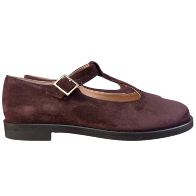 scarpa Matilda in camoscio borgogna