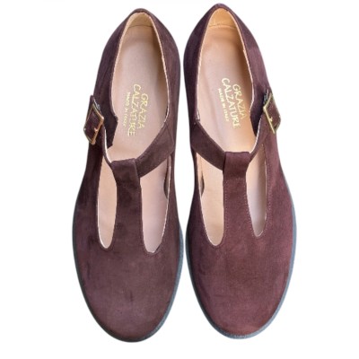 scarpa Matilda in camoscio borgogna