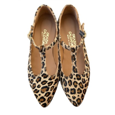 ballerina Maria in pelle animalier maculata