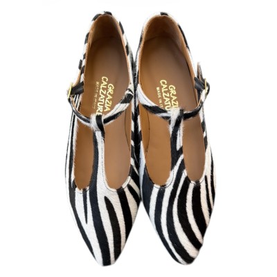 ballerina Maria in pelle animalier zebrata