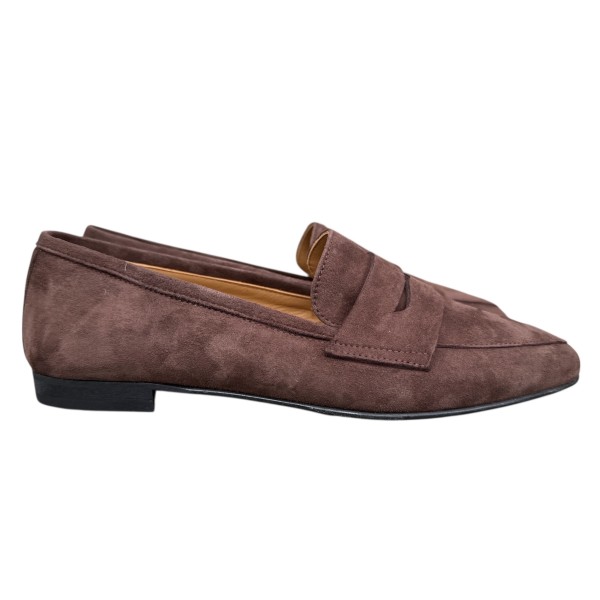 mocassino Carol in camoscio cioccolata