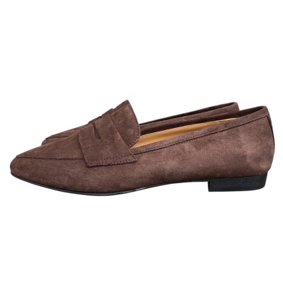 mocassino Carol in camoscio cioccolata