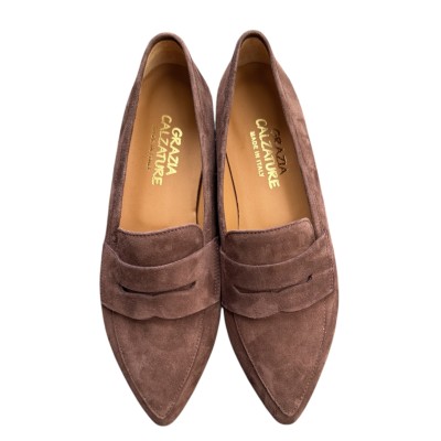 mocassino Carol in camoscio cioccolata