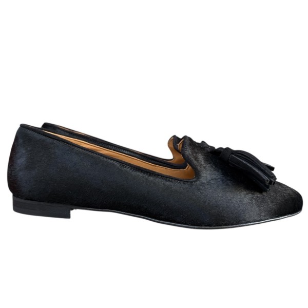 ballerina Grazia in pelle animalier nera