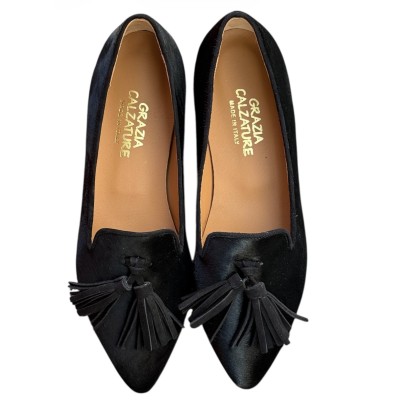 ballerina Grazia in pelle animalier nera