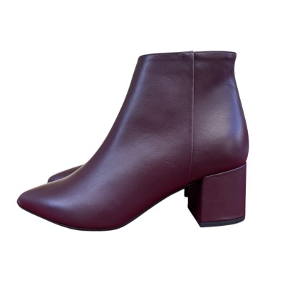 stivaletto Teddy in pelle borgogna