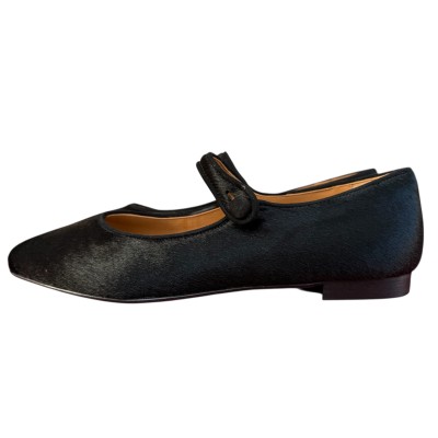 ballerina Chiara in pelle animalier nero