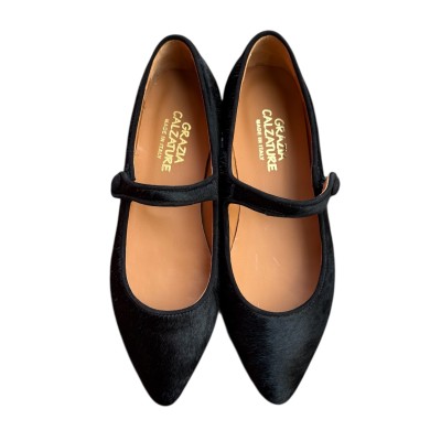 ballerina Chiara in pelle animalier nero