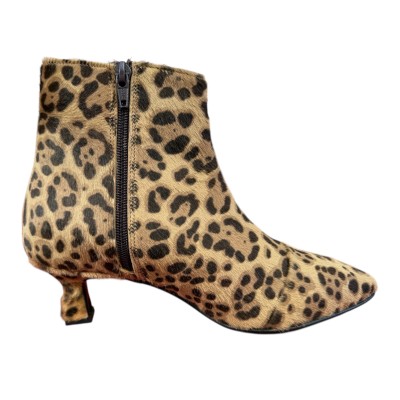 stivaletto Giuly in pelle animalier maculato