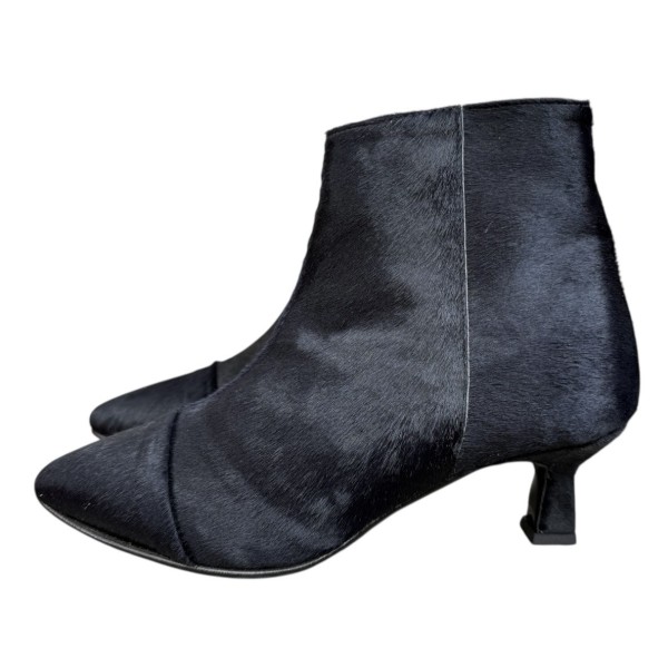 stivaletto Giuly in pelle  animalier  nero