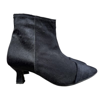 stivaletto Giuly in pelle  animalier  nero