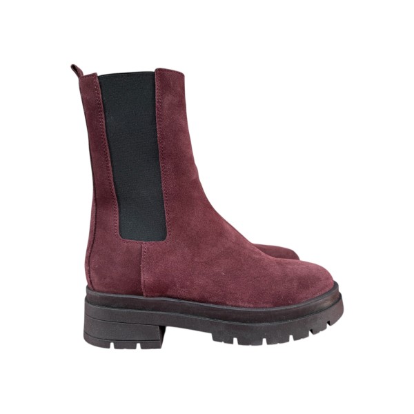 stivale Melissa in camoscio borgogna