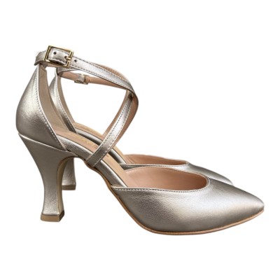 decollete Gioia in pelle platino