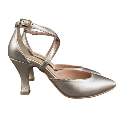 decollete Gioia in pelle platino