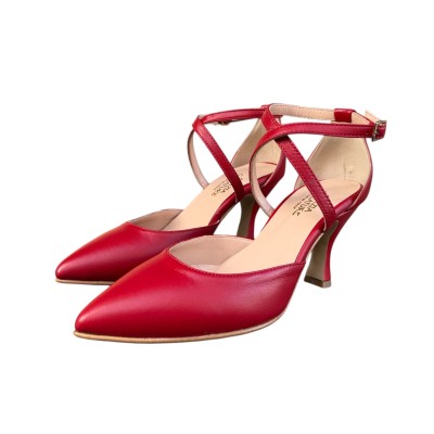 Decollete Gioia in pelle rosso