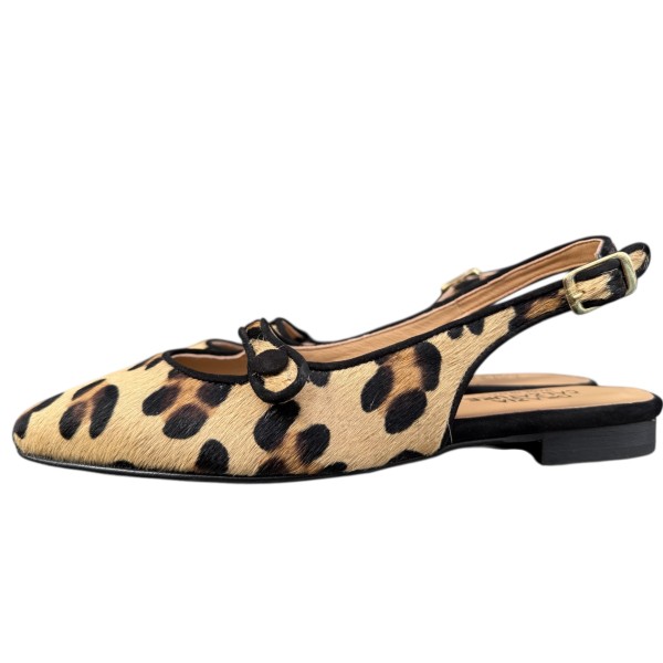 slingback Tokyo in pelle animalier maculato