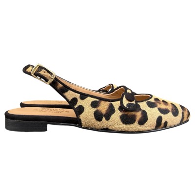 slingback Tokyo in pelle animalier maculato