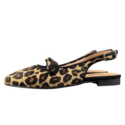 slingback Tokyo in pelle animalier maculato piccolo