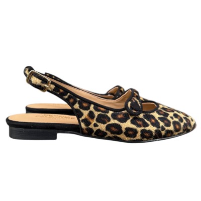 slingback Tokyo in pelle animalier maculato piccolo