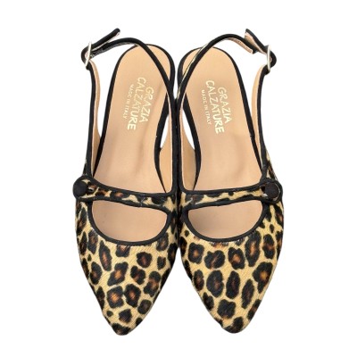 slingback Tokyo in pelle animalier maculato piccolo