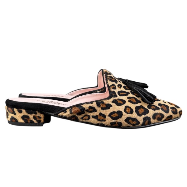 sabot Anna in pelle animalier maculato piccolo