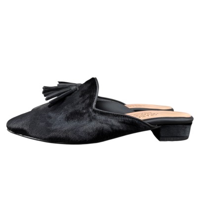 sabot Anna in pelle animalier nero