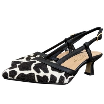 slingback Sole in pelle animaler giraffa