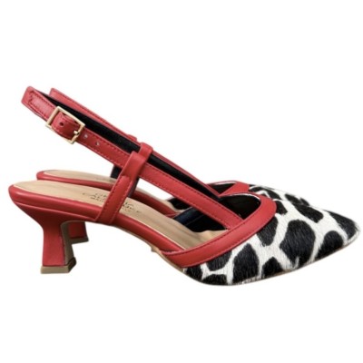 slingback Sole in pelle animalier giraffa