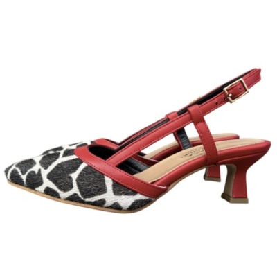 slingback Sole in pelle animalier giraffa
