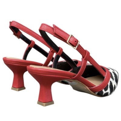 slingback Sole in pelle animalier giraffa