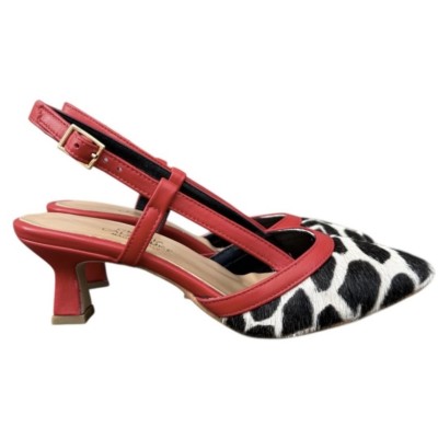 slingback Sole in pelle animalier giraffa