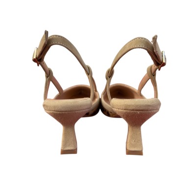 slingback Sole in pelle animlier maculato profilo in camoscio