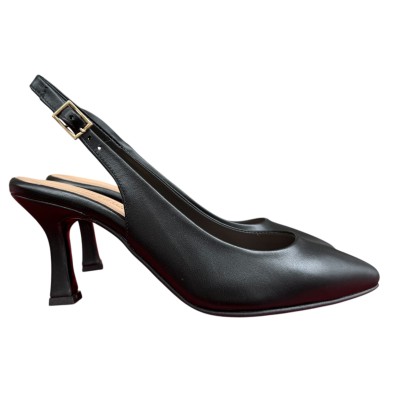 slingback Annalisa in pelle nero
