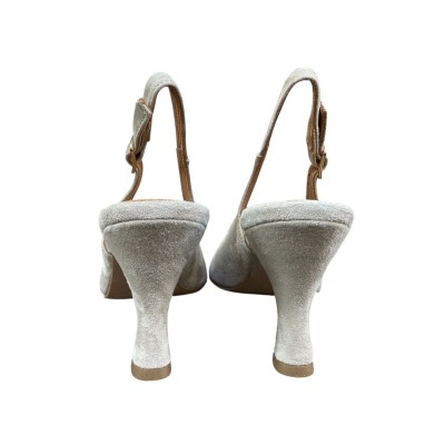 slingback Annalisa in camoscio nude