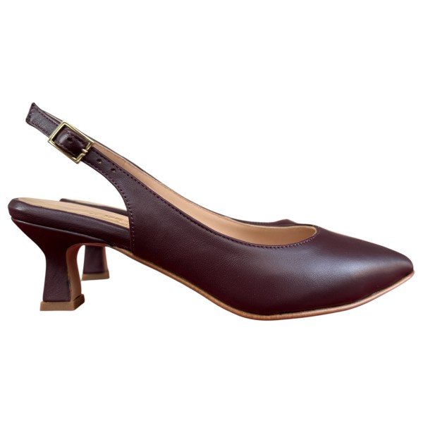 Slingback Penelope in pelle borgogna
