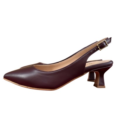 Slingback Penelope in pelle borgogna