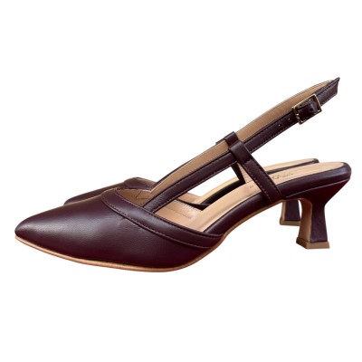 slingback Sole in pelle borgogna