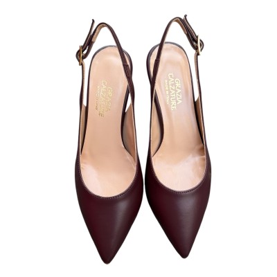 slingback Sole in pelle borgogna