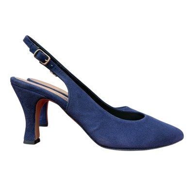 slingback Annalisa in camoscio blu