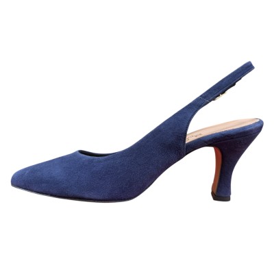 slingback Annalisa in camoscio blu
