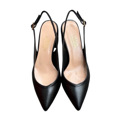slingback Sofi in pelle nero