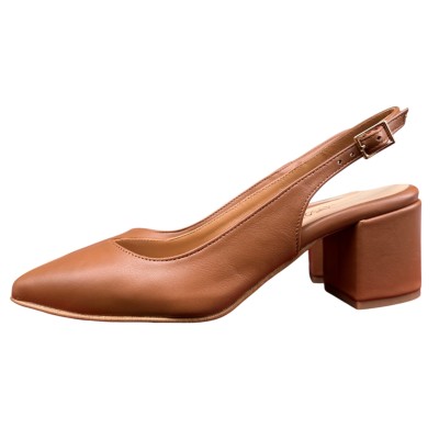 slingback Sofi in pelle cuoio