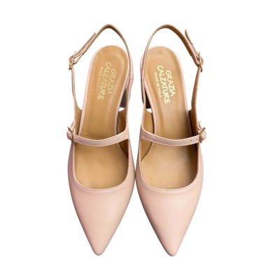 slingback Kate in pelle nude
