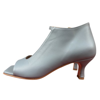 Tronchetto Roma in pelle  colore jeans