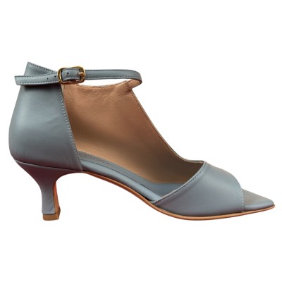 Tronchetto Roma in pelle  colore jeans