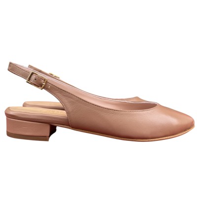slingback Denny in pelle nude