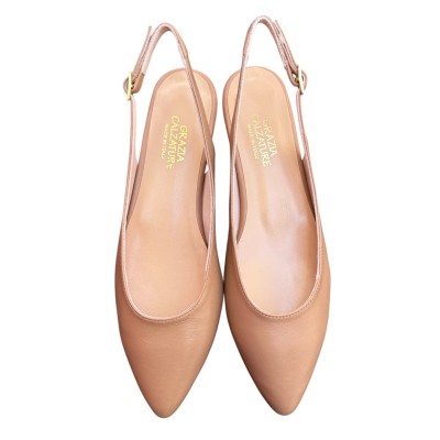 slingback Denny in pelle nude